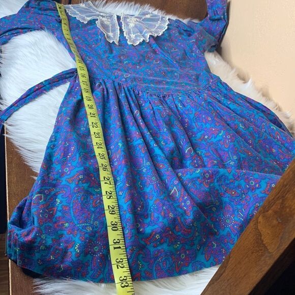 Neiman Marcus Paisley & Lace Vintage Dress Size 14 - Picture 11 of 12